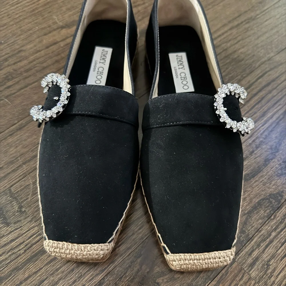 Jimmy Choo Black espadrilles with Crystal buckle - Picture 5 of 8